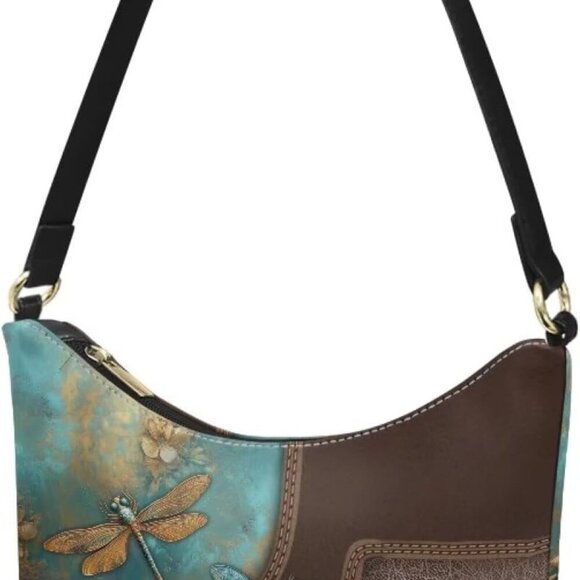 Leather Underarm Bag for Women Zipper Travel Purse Fashion Accessories - Picture 2 of 8